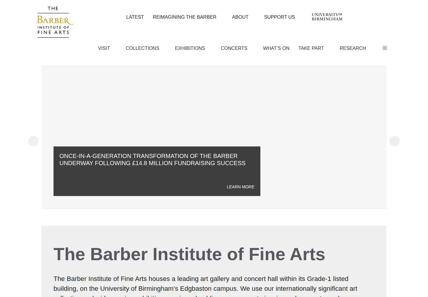 Screenshot of barber.org.uk