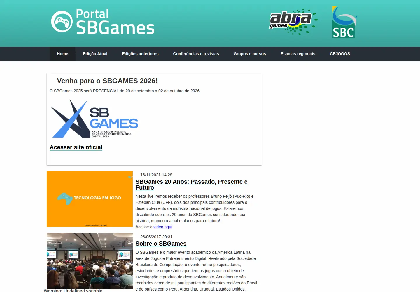 Screenshot of sbgames.org
