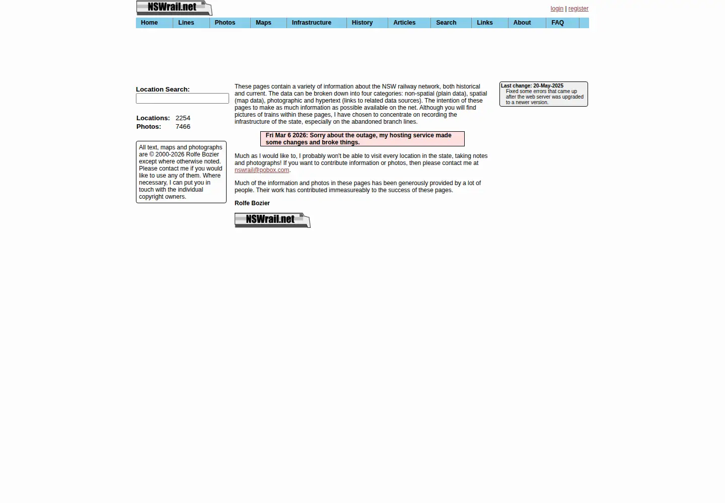 Screenshot of nswrail.net