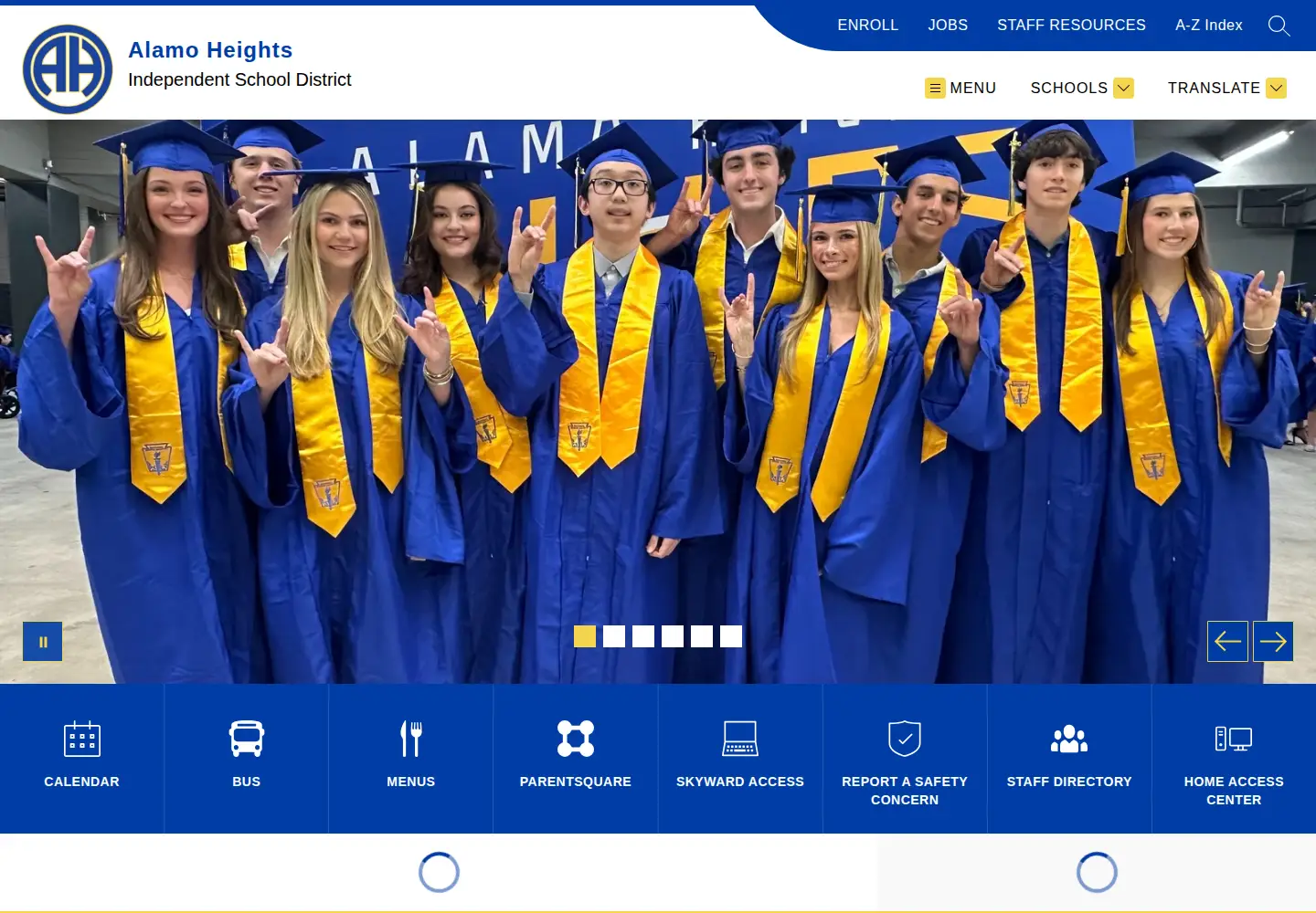 Captured homepage of ahisd.net in the current scan