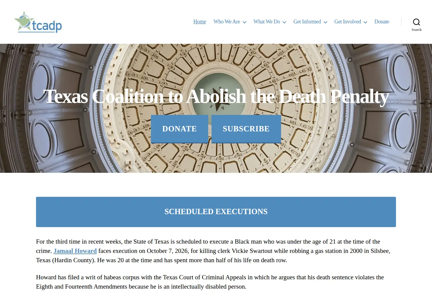 Screenshot of tcadp.org