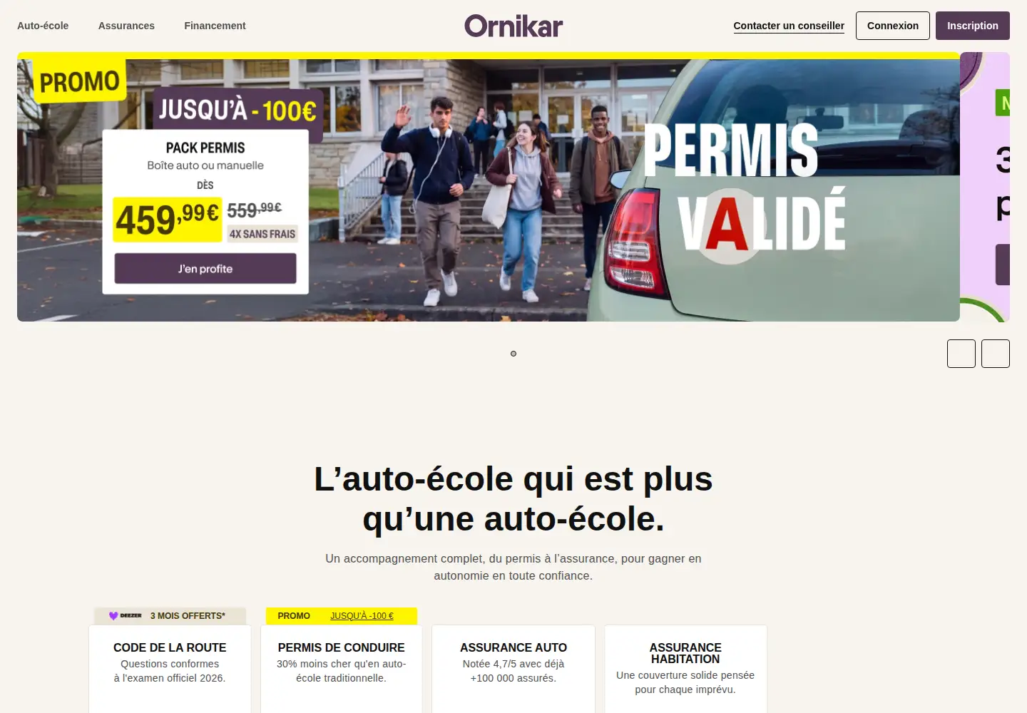 Screenshot of ornikar.com