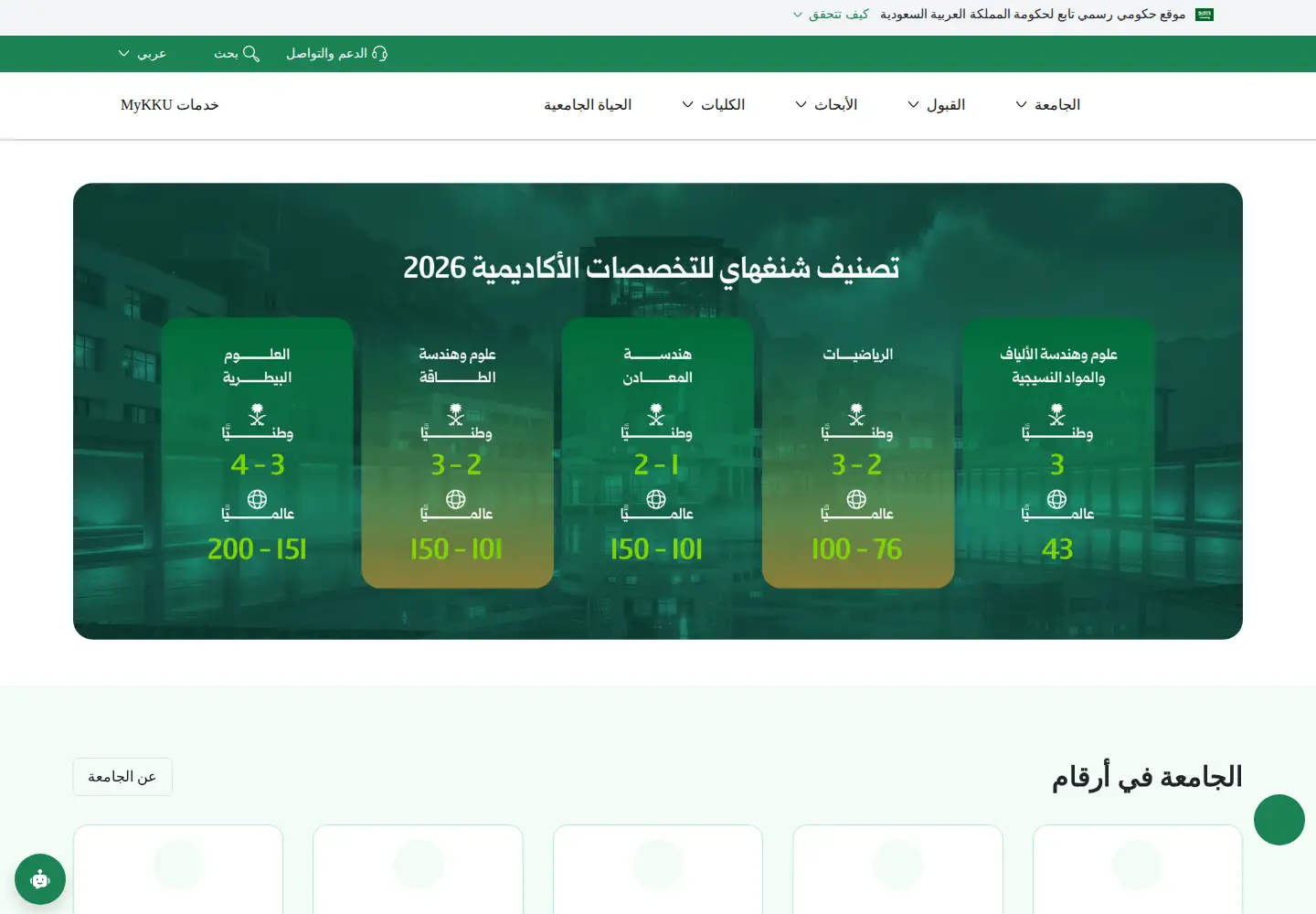 Screenshot of kku.edu.sa