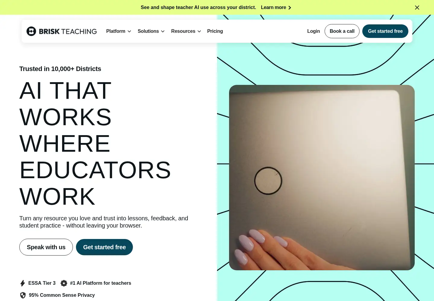 Screenshot of briskteaching.com
