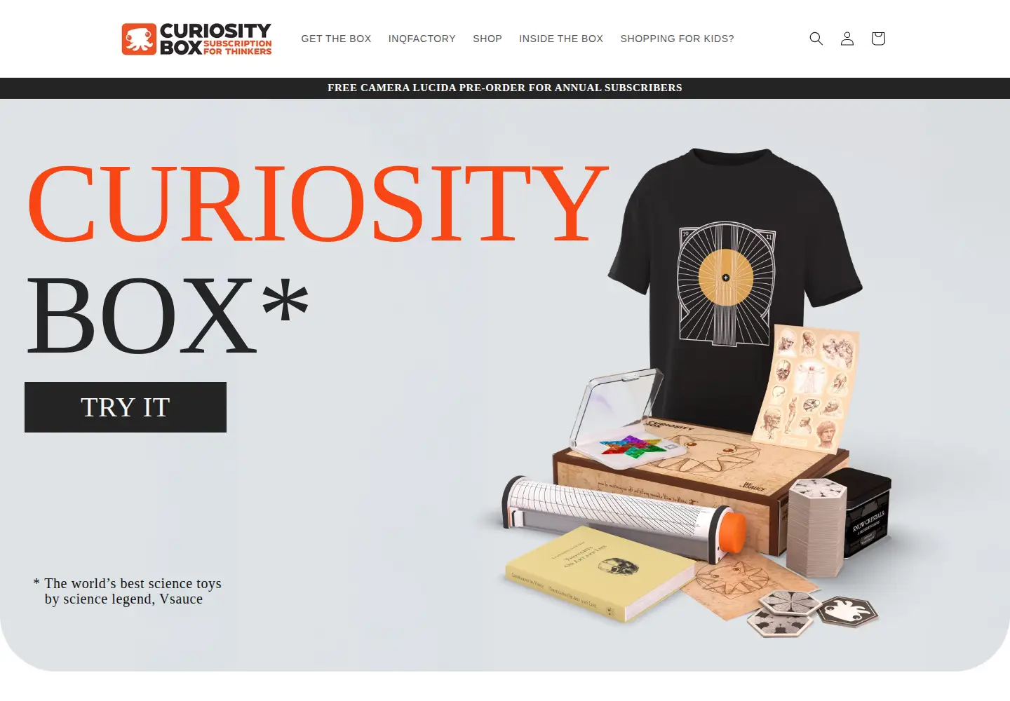 Screenshot of curiositybox.com