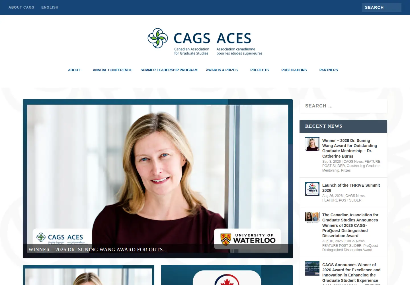 Screenshot of cags.ca