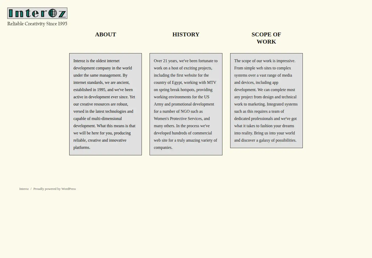 Screenshot of interoz.com