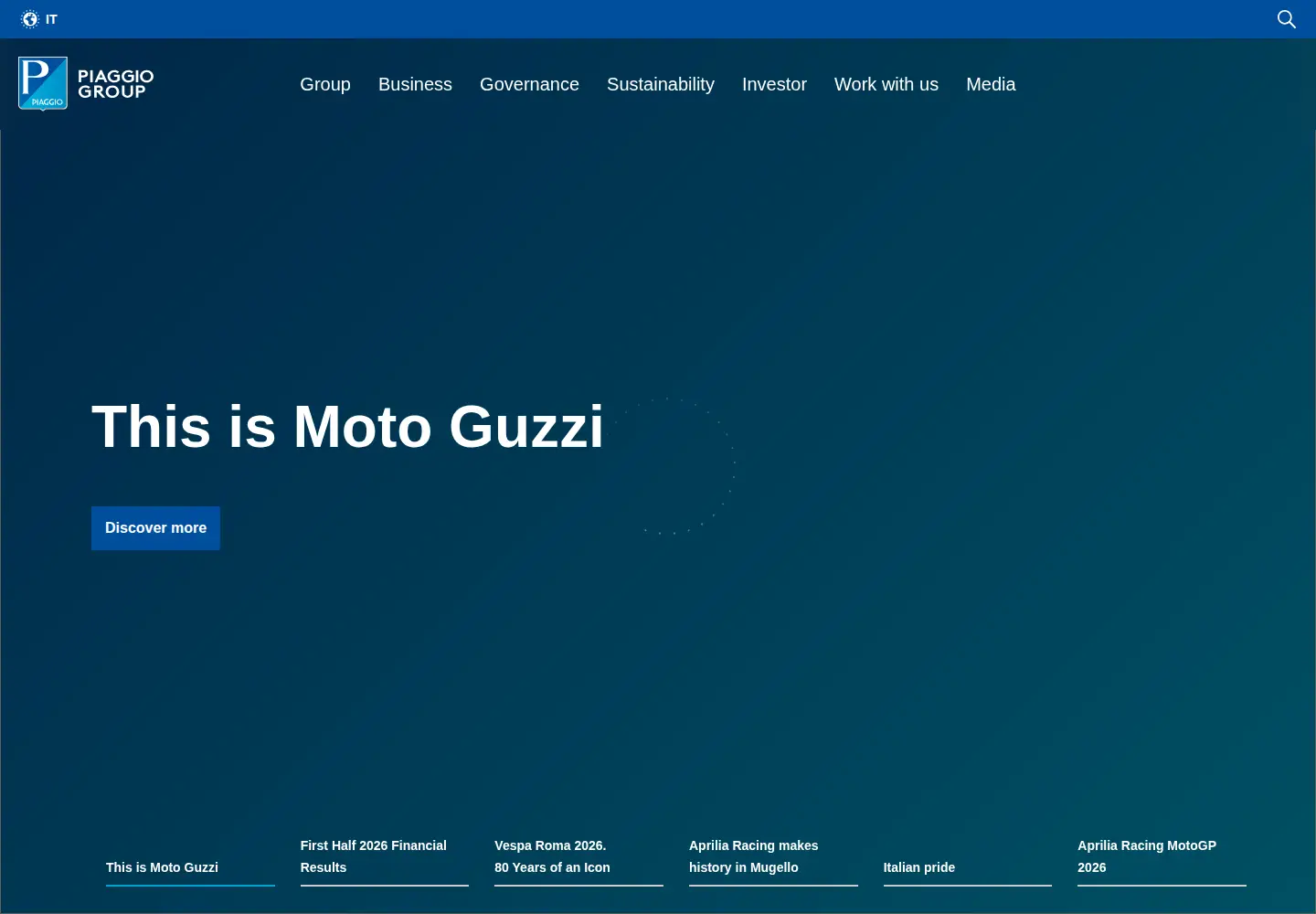 Screenshot of piaggiogroup.com