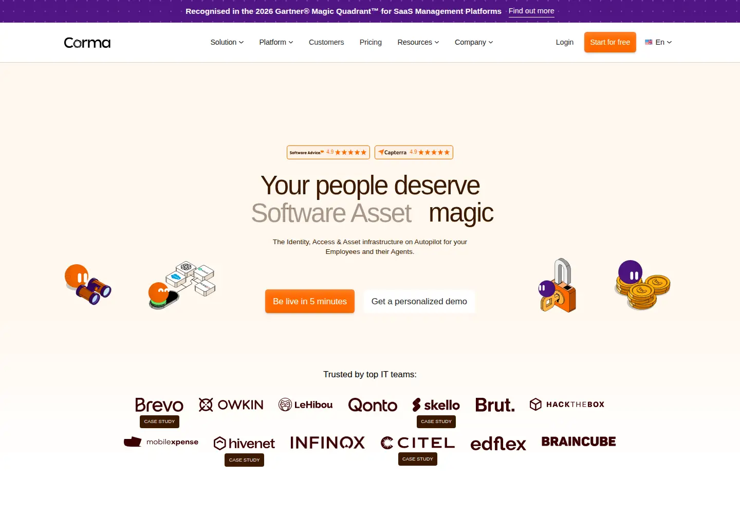 Screenshot of corma.io
