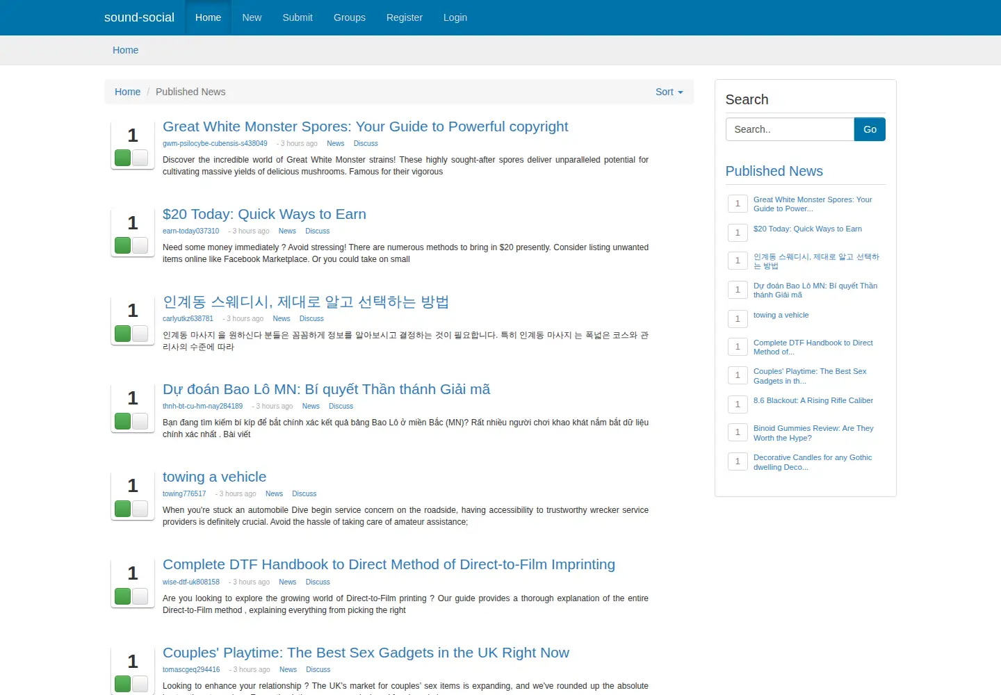 Screenshot of sound-social.com