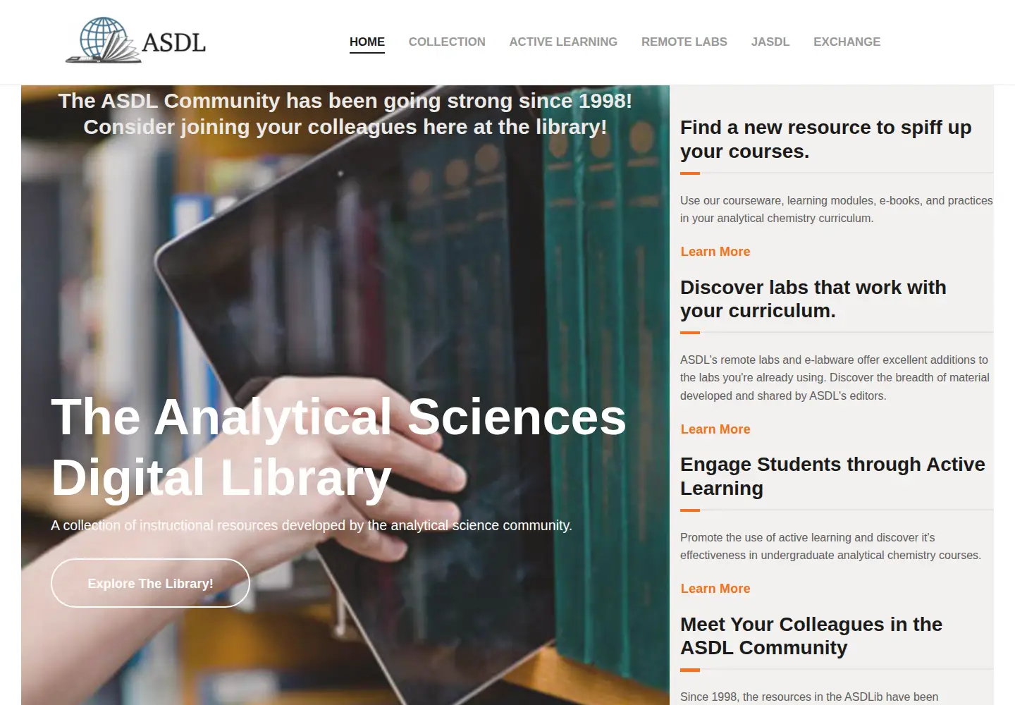 Screenshot of asdlib.org