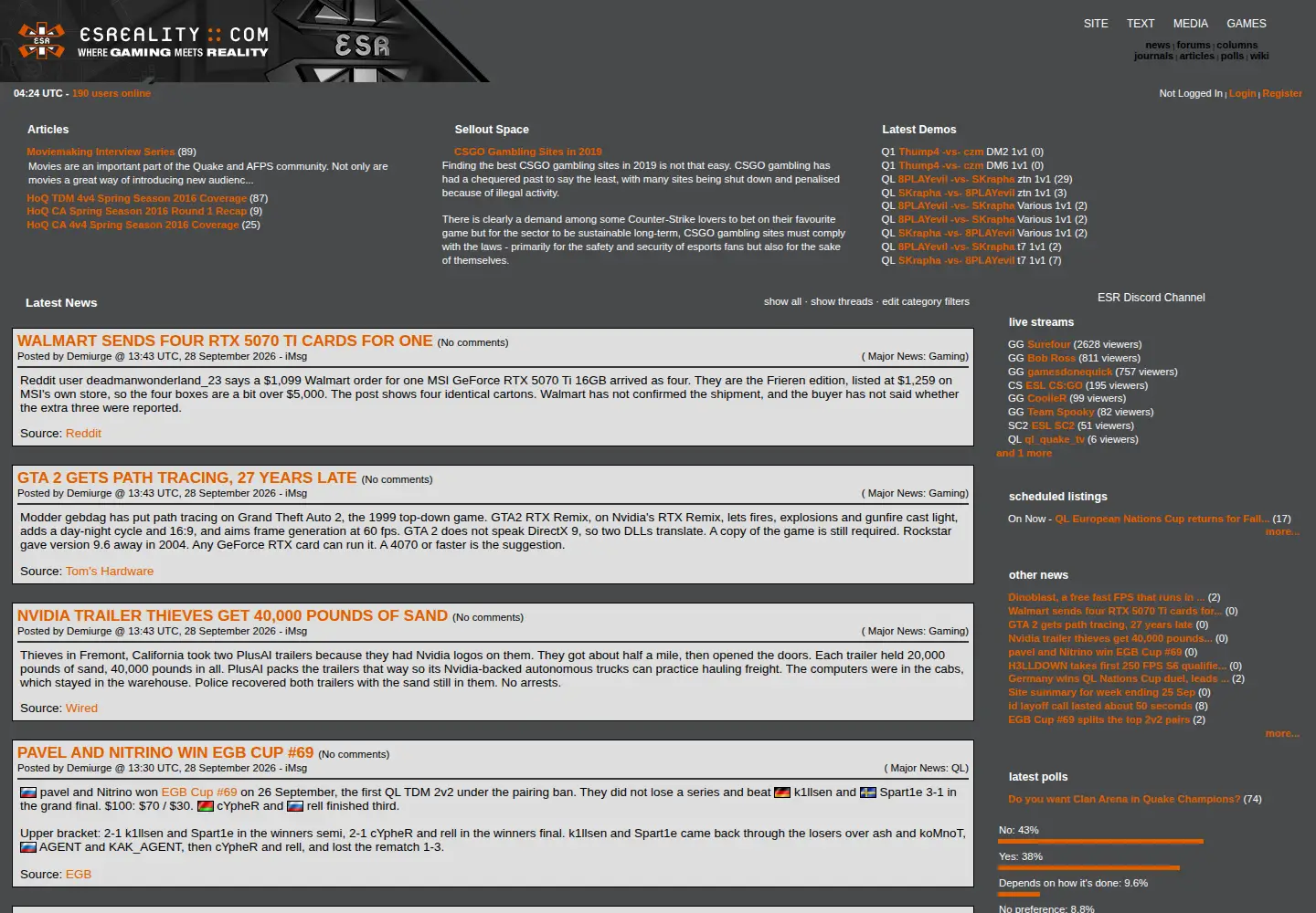 Screenshot of esreality.com