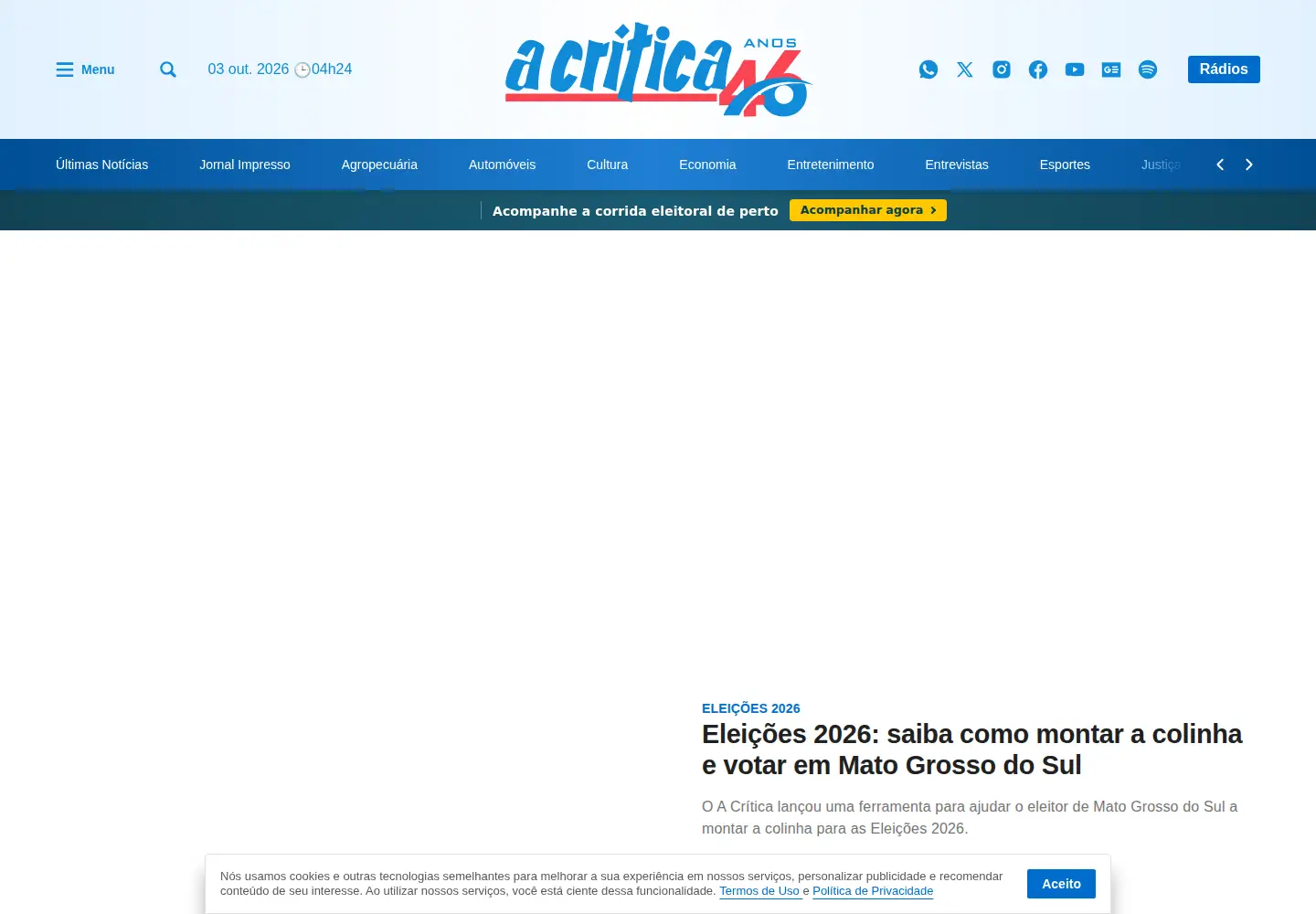Screenshot of acritica.net