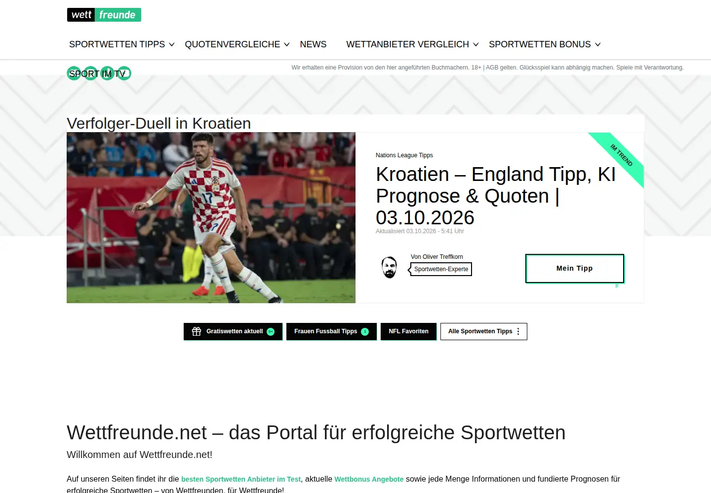 Screenshot of wettfreunde.net
