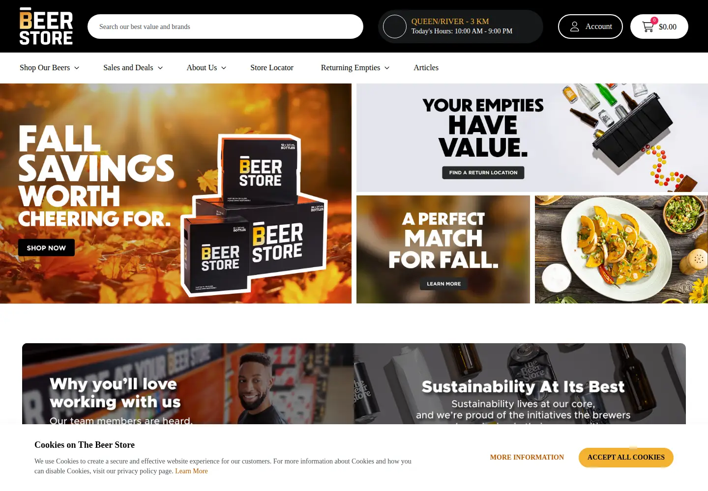 Screenshot of thebeerstore.ca