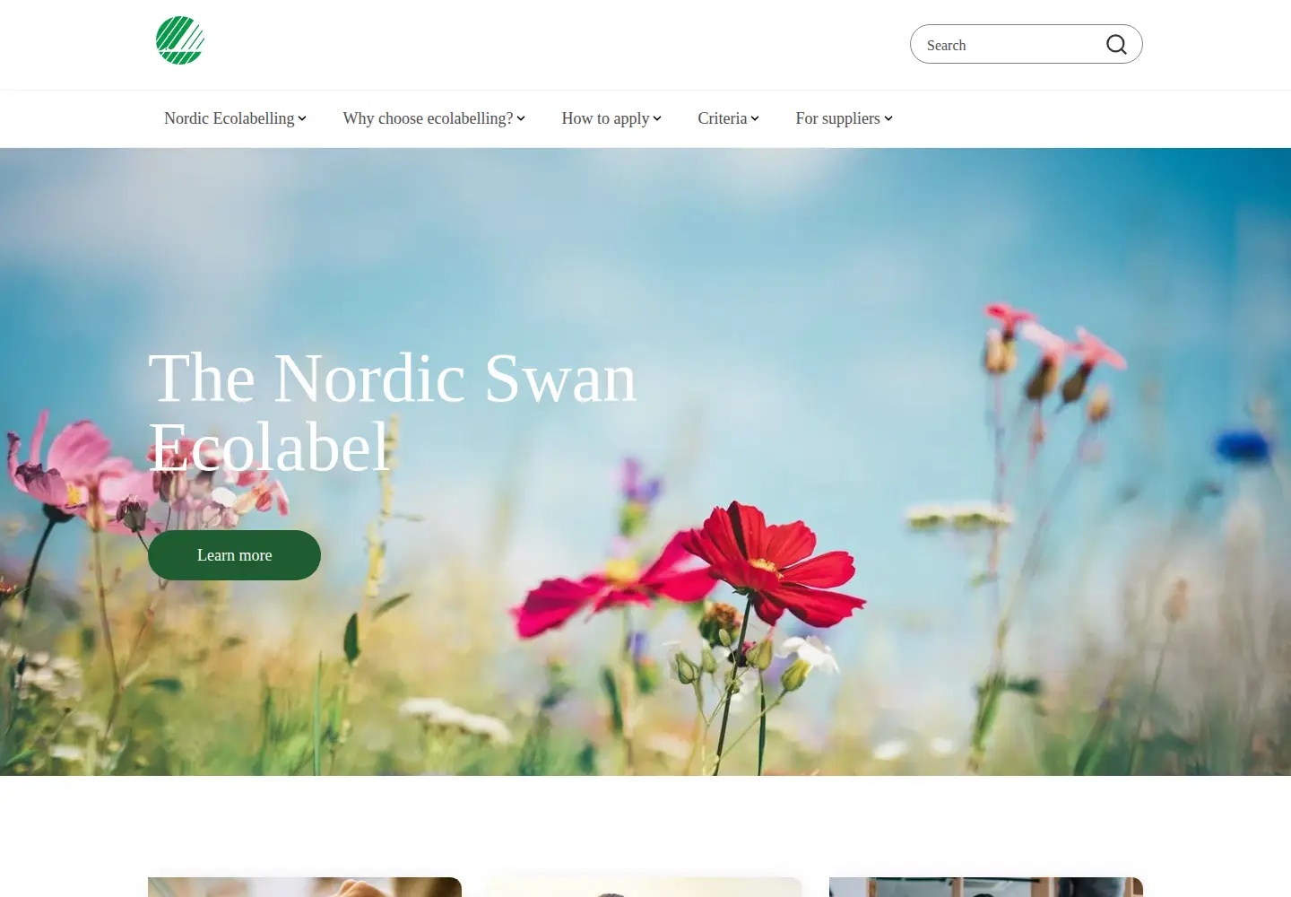 Screenshot of nordic-ecolabel.org