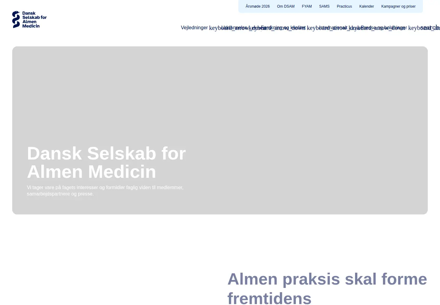 Screenshot of dsam.dk