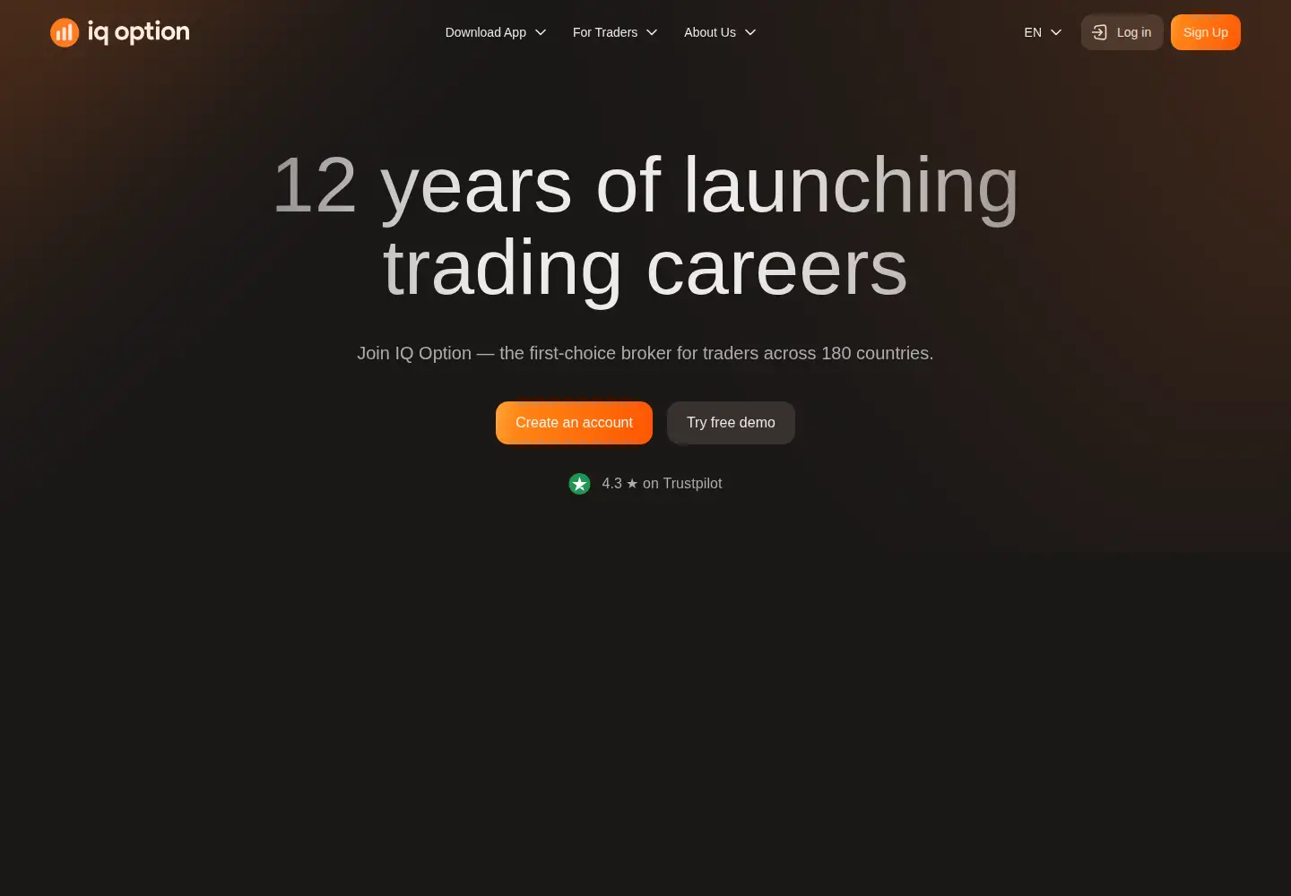 Screenshot of iqoption.com