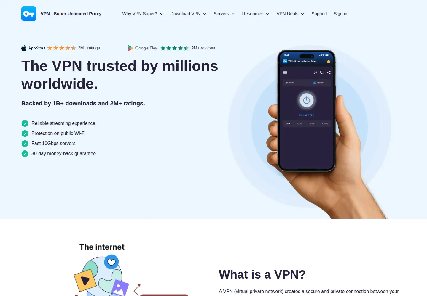 Screenshot of vpnsuper.com
