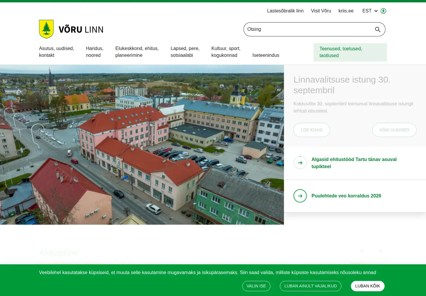 Screenshot of voru.ee