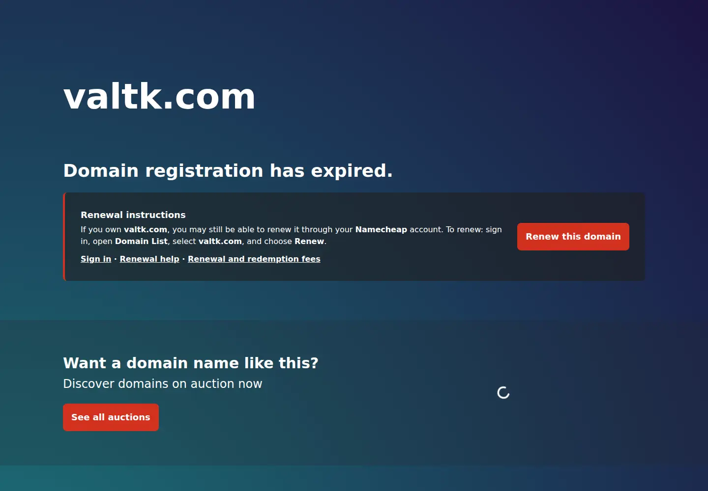 Screenshot of valtk.com