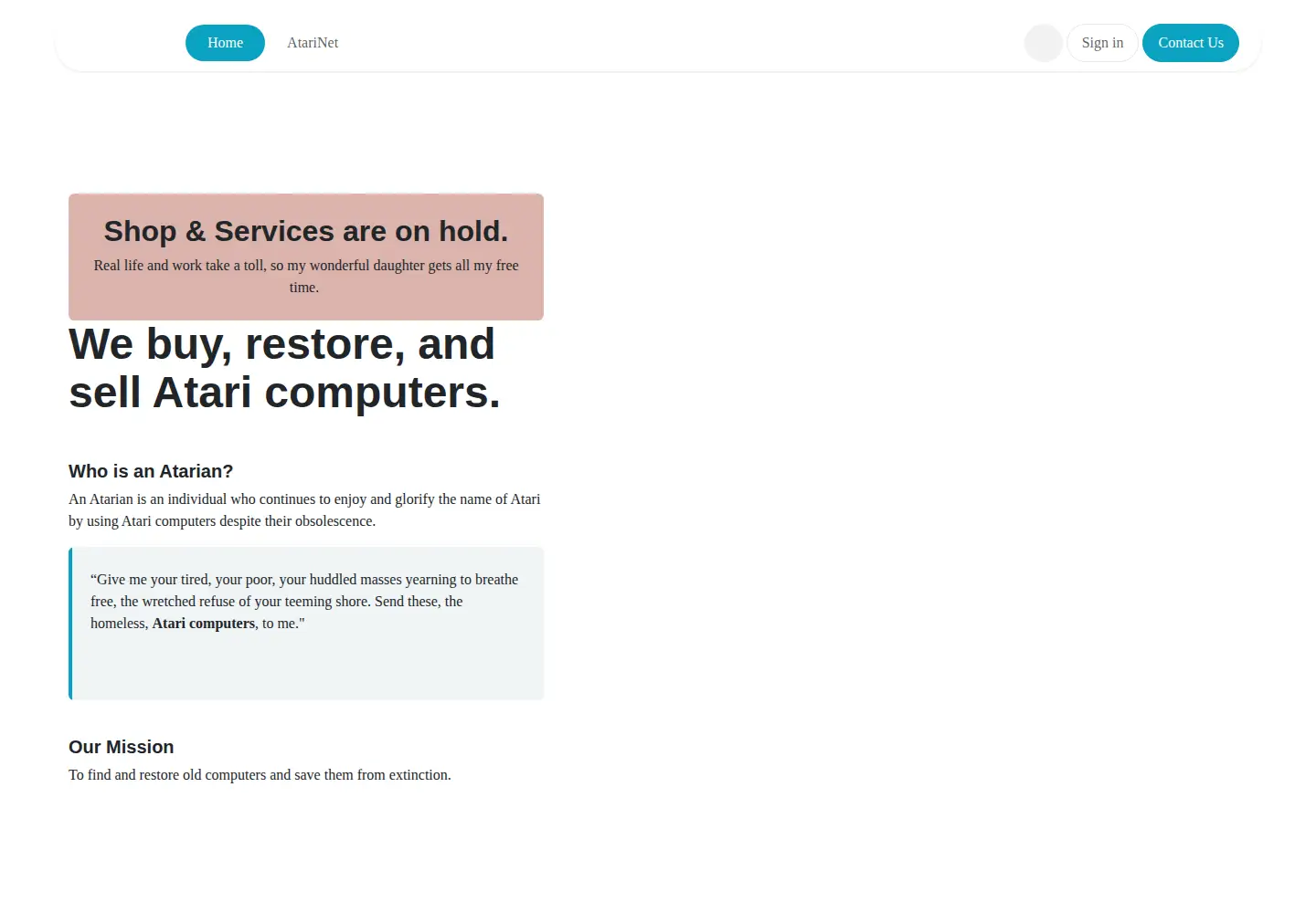 Screenshot of atariancomputing.com