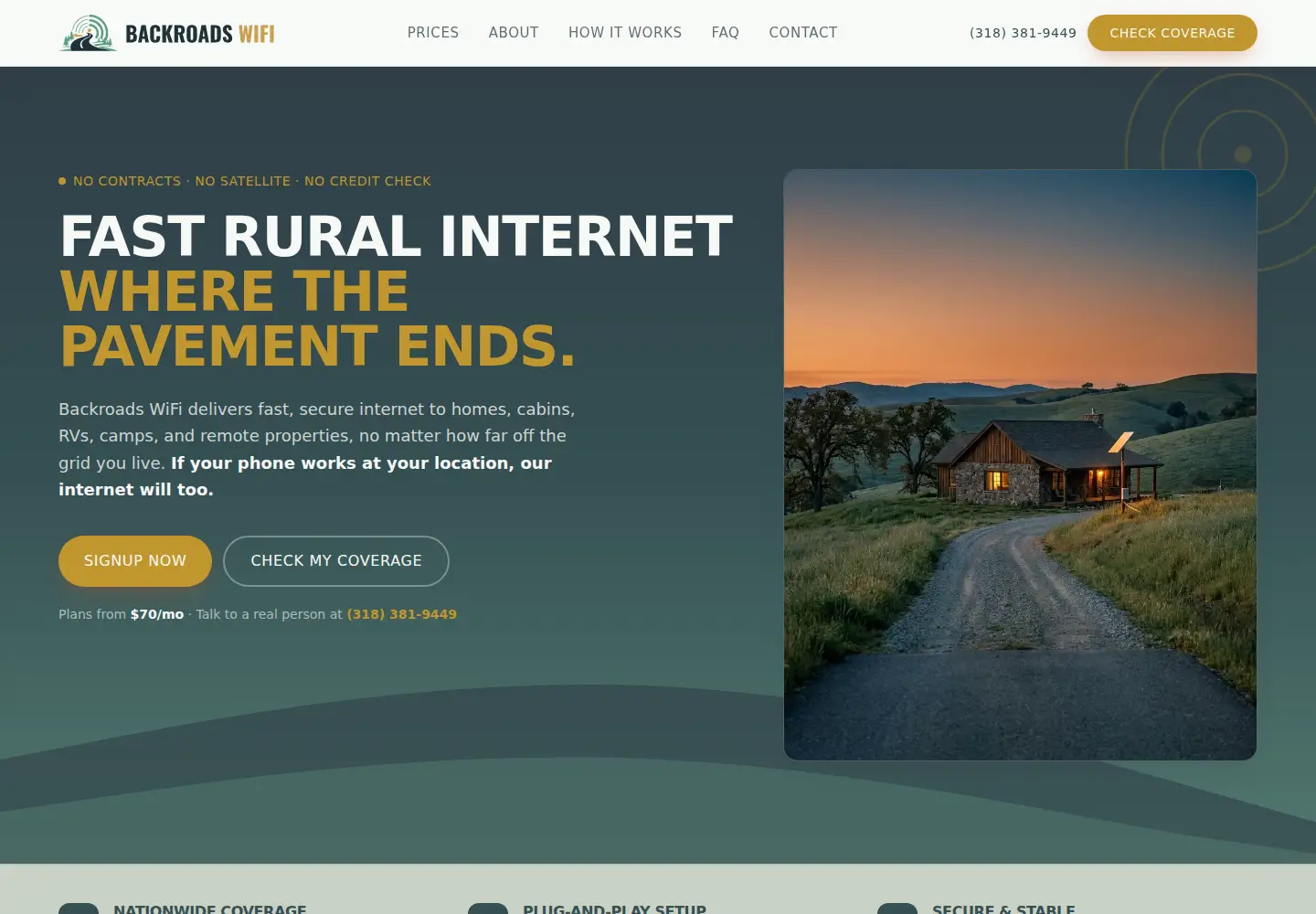 Screenshot of backroadswifi.com