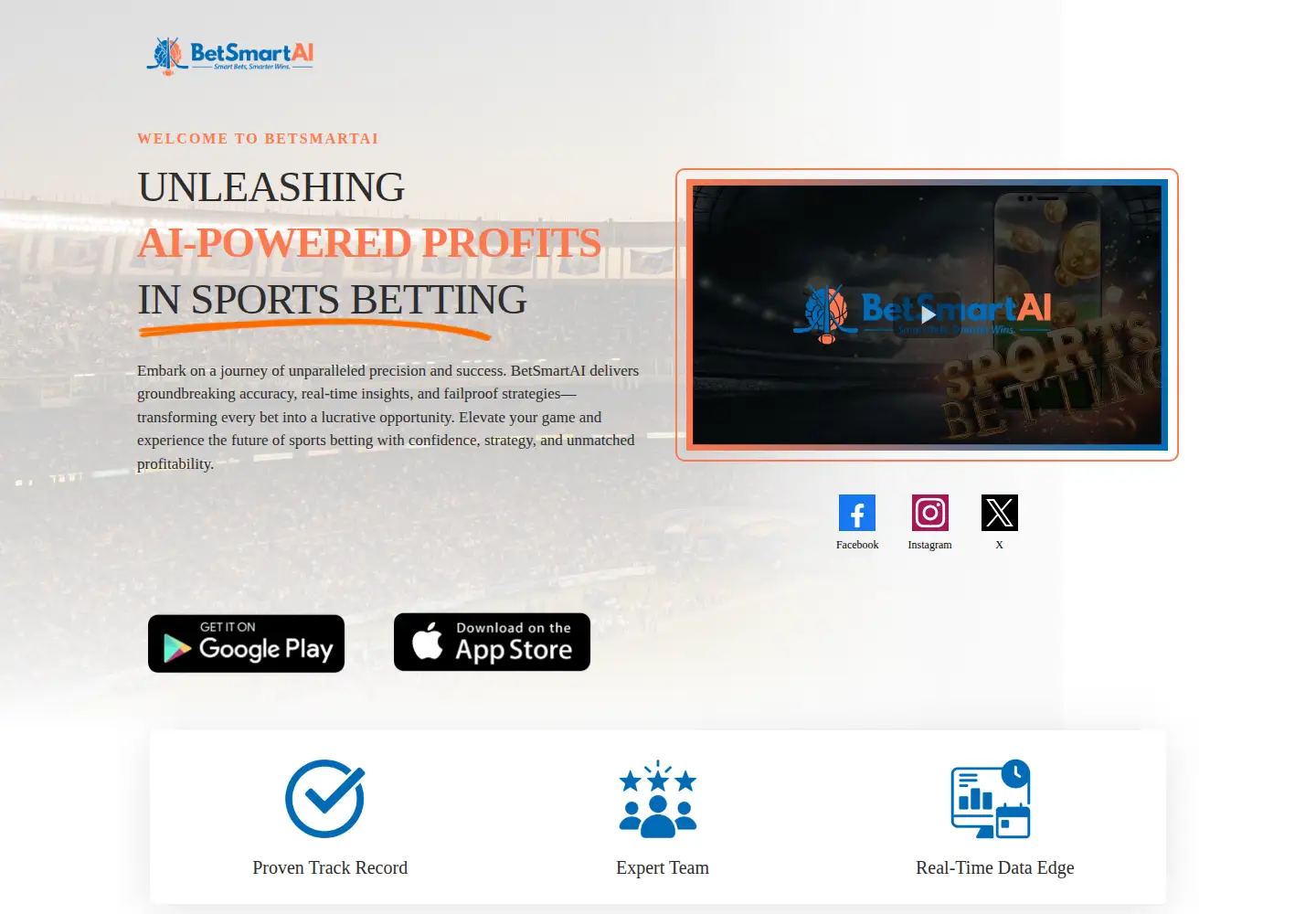 Screenshot of betsmartai.com