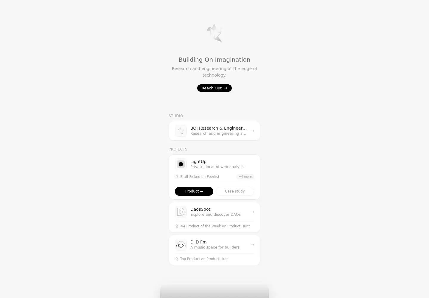 Screenshot of boimaginations.com