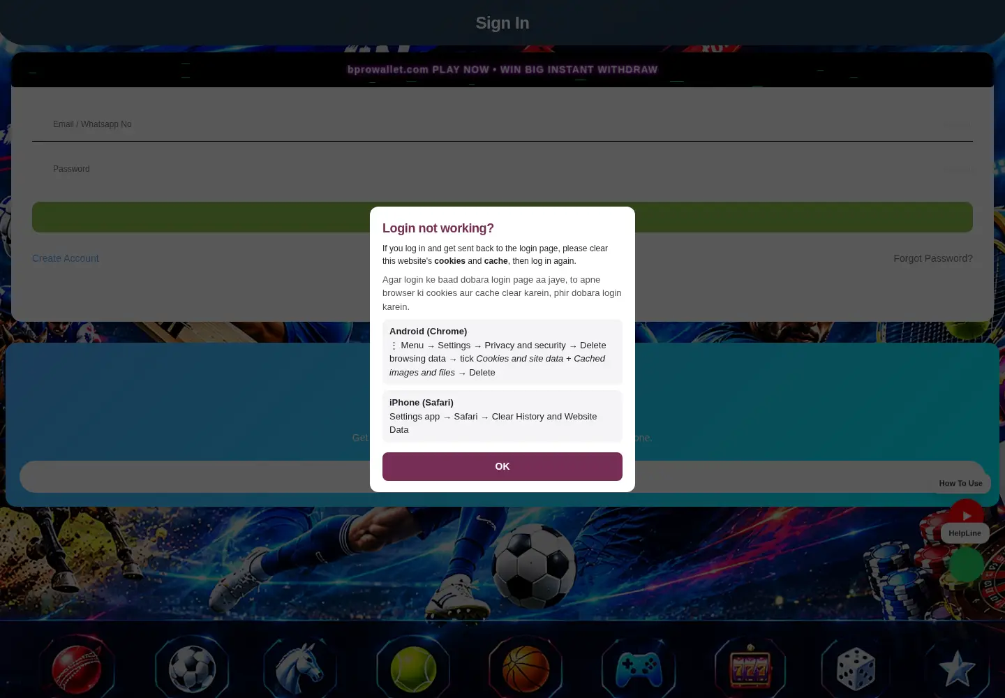 Screenshot of bprowallet.com