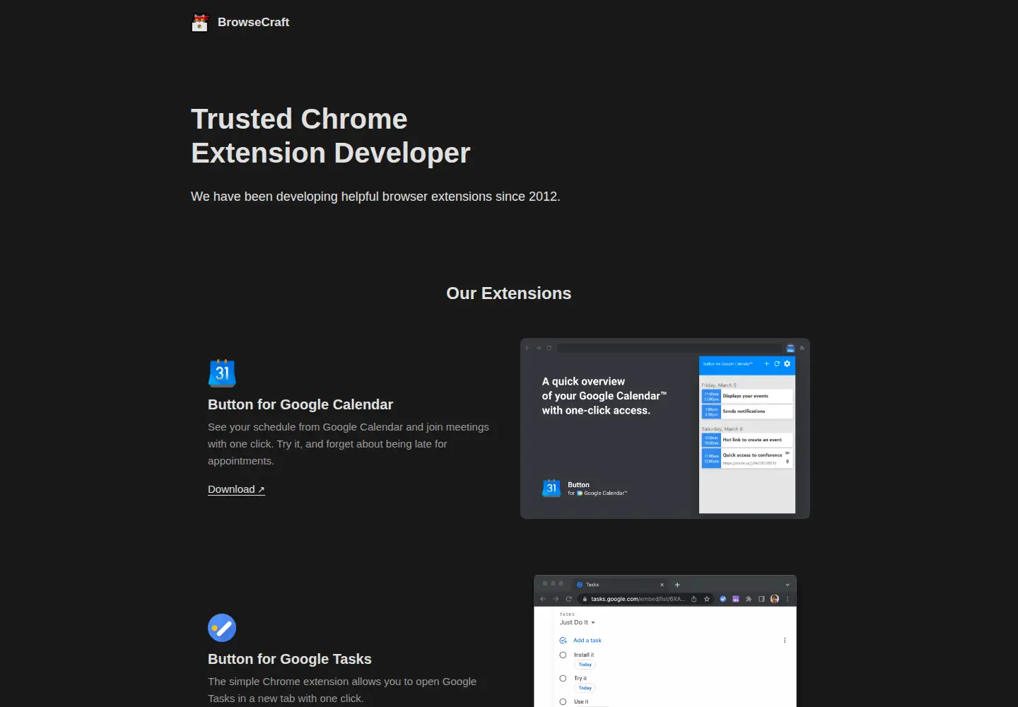 Screenshot of browsecraft.com