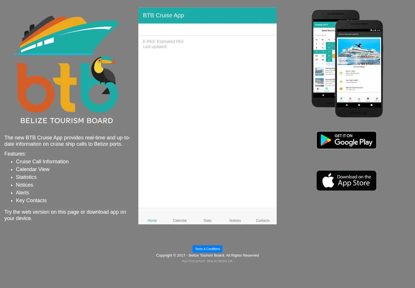 Screenshot of btbcruiseapp.com