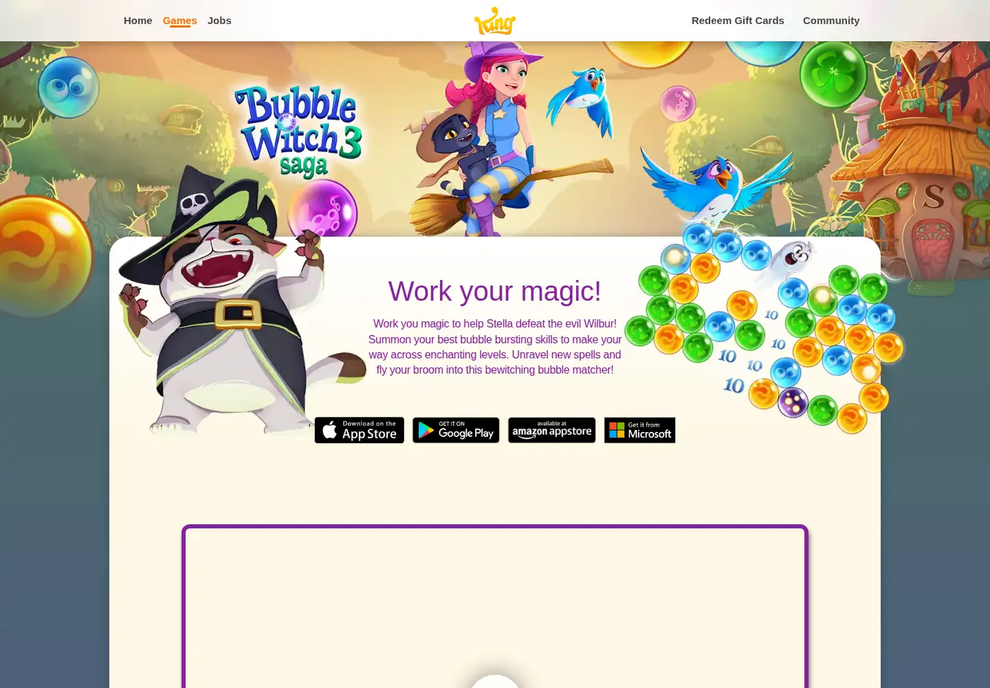 Screenshot of bubblewitch3saga.com