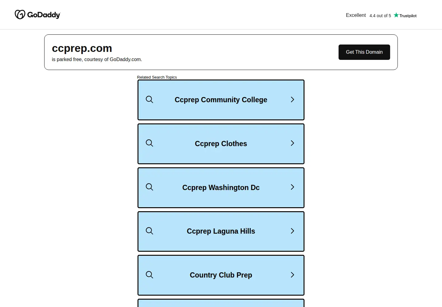 Captured homepage of ccprep.com in the current scan