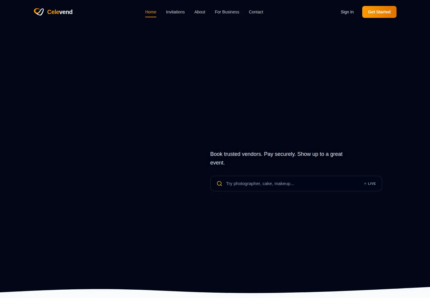Captured homepage of celevend.com in the current scan