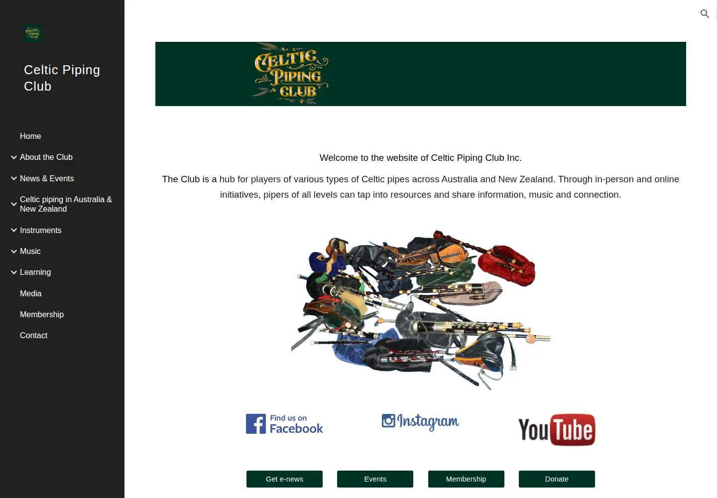 Screenshot of celticpipingclub.com
