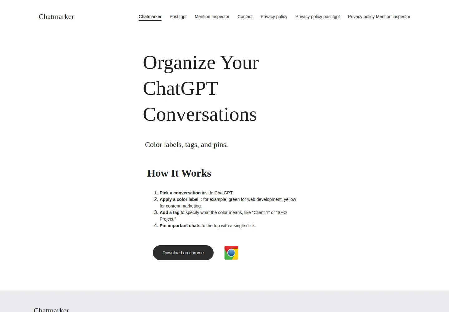 Captured homepage of chatmarker.com in the current scan