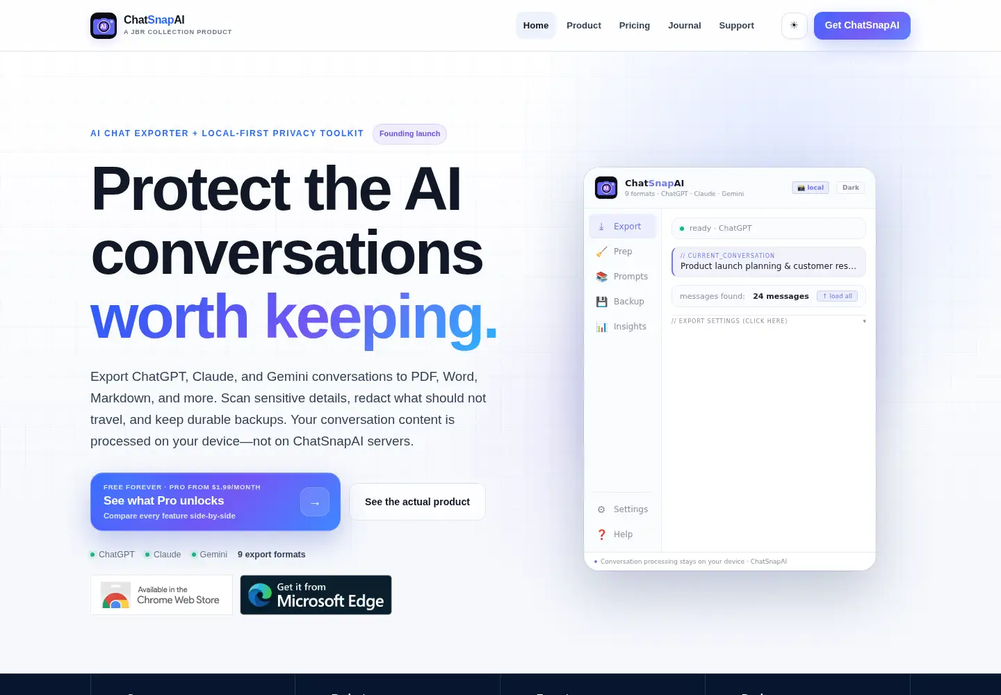 Screenshot of chatsnapai.com