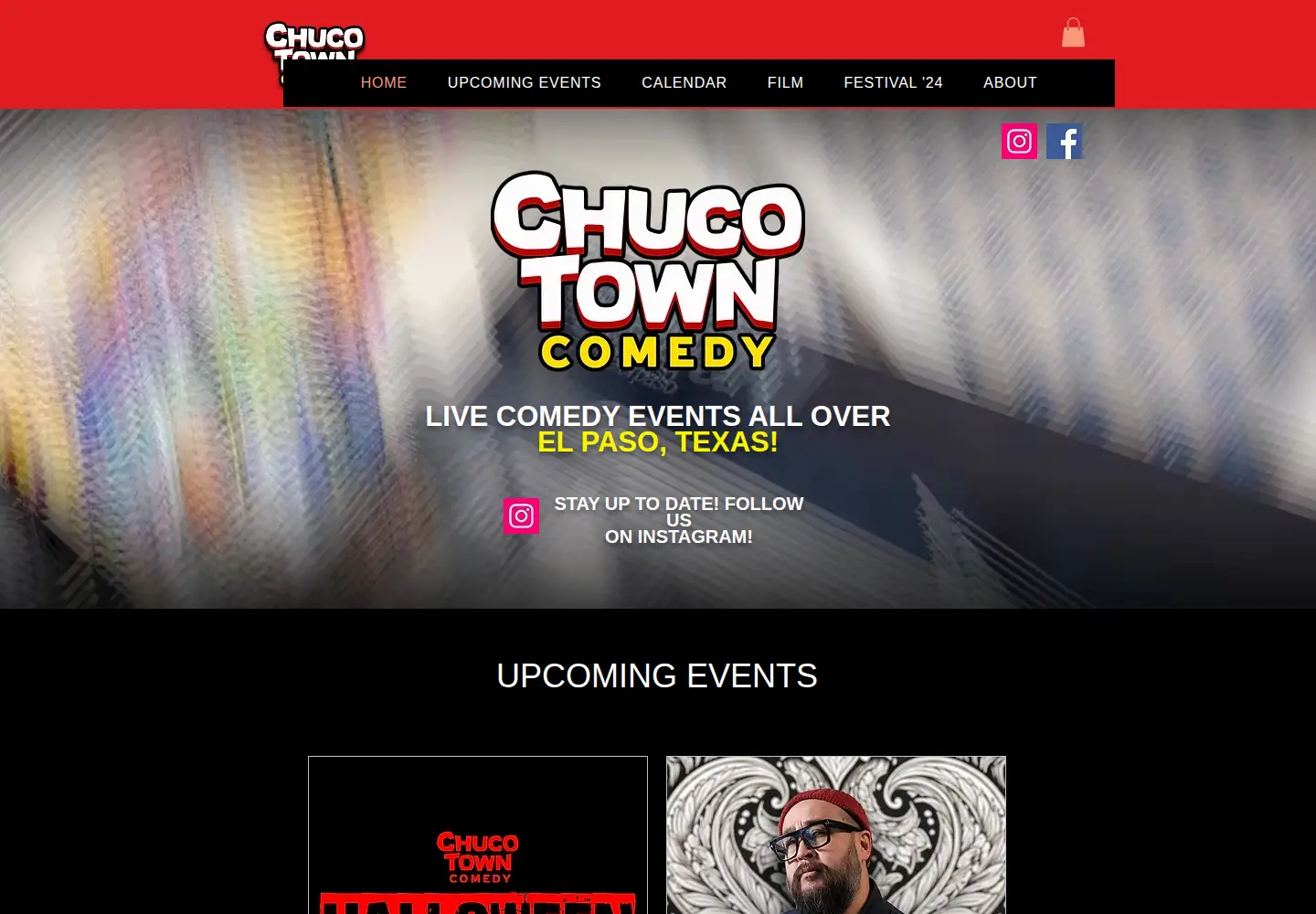 Screenshot of chucotowncomedy.com