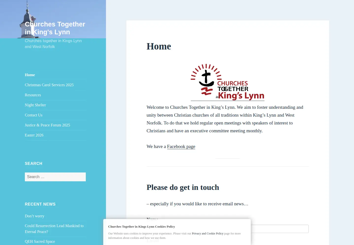 Screenshot of churchestogetherkingslynn.com