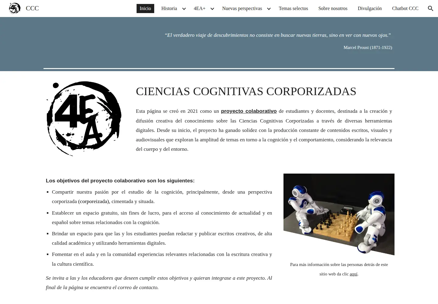 Screenshot of cienciascognitivascorporizadas.com