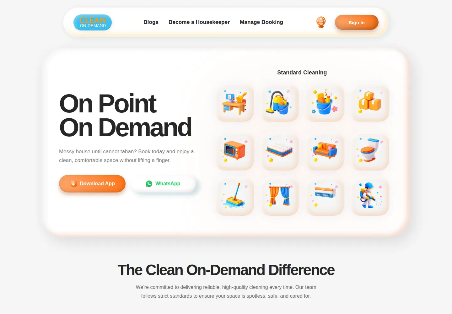 Screenshot of cleanondemand.com