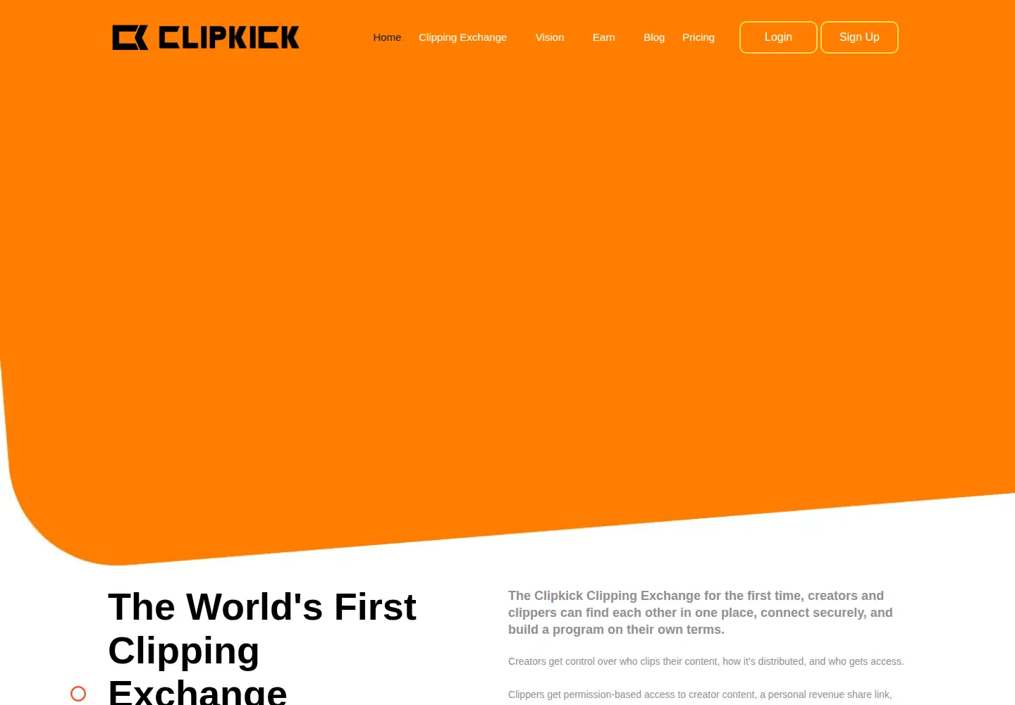 Captured homepage of clipkick.com in the current scan