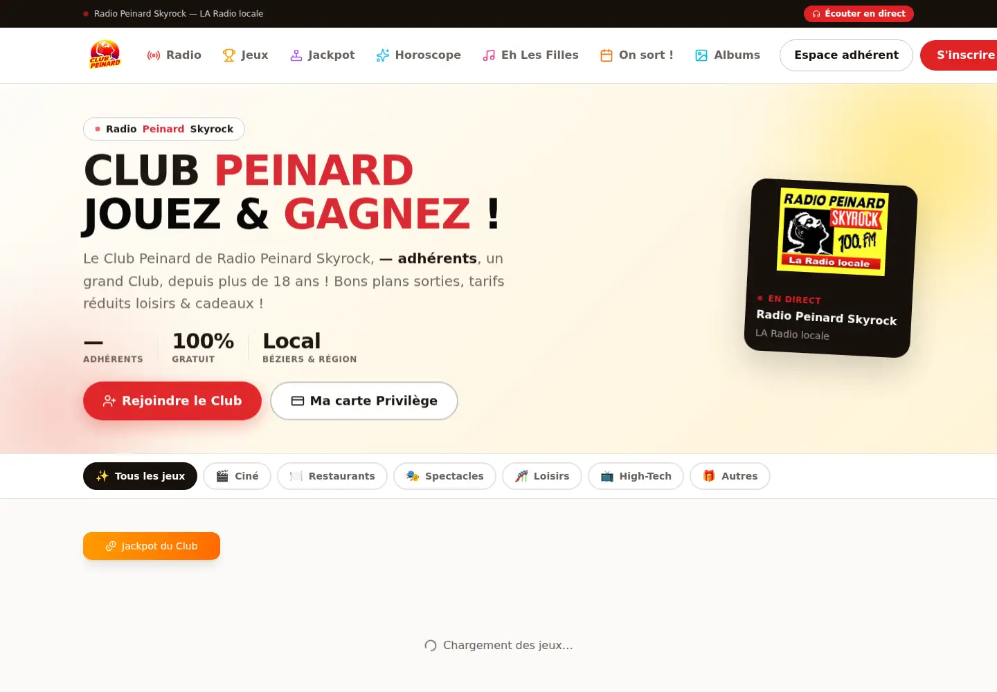 Screenshot of clubpeinard.com