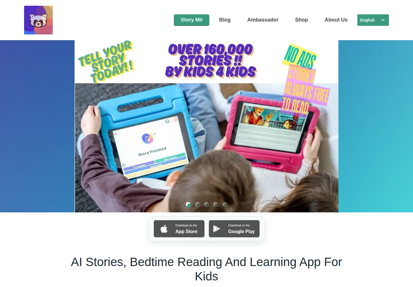Screenshot of storymii.com