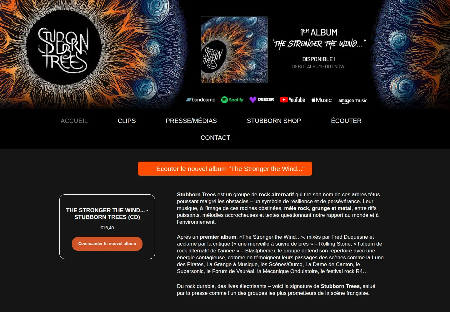 Screenshot of stubborntrees.com