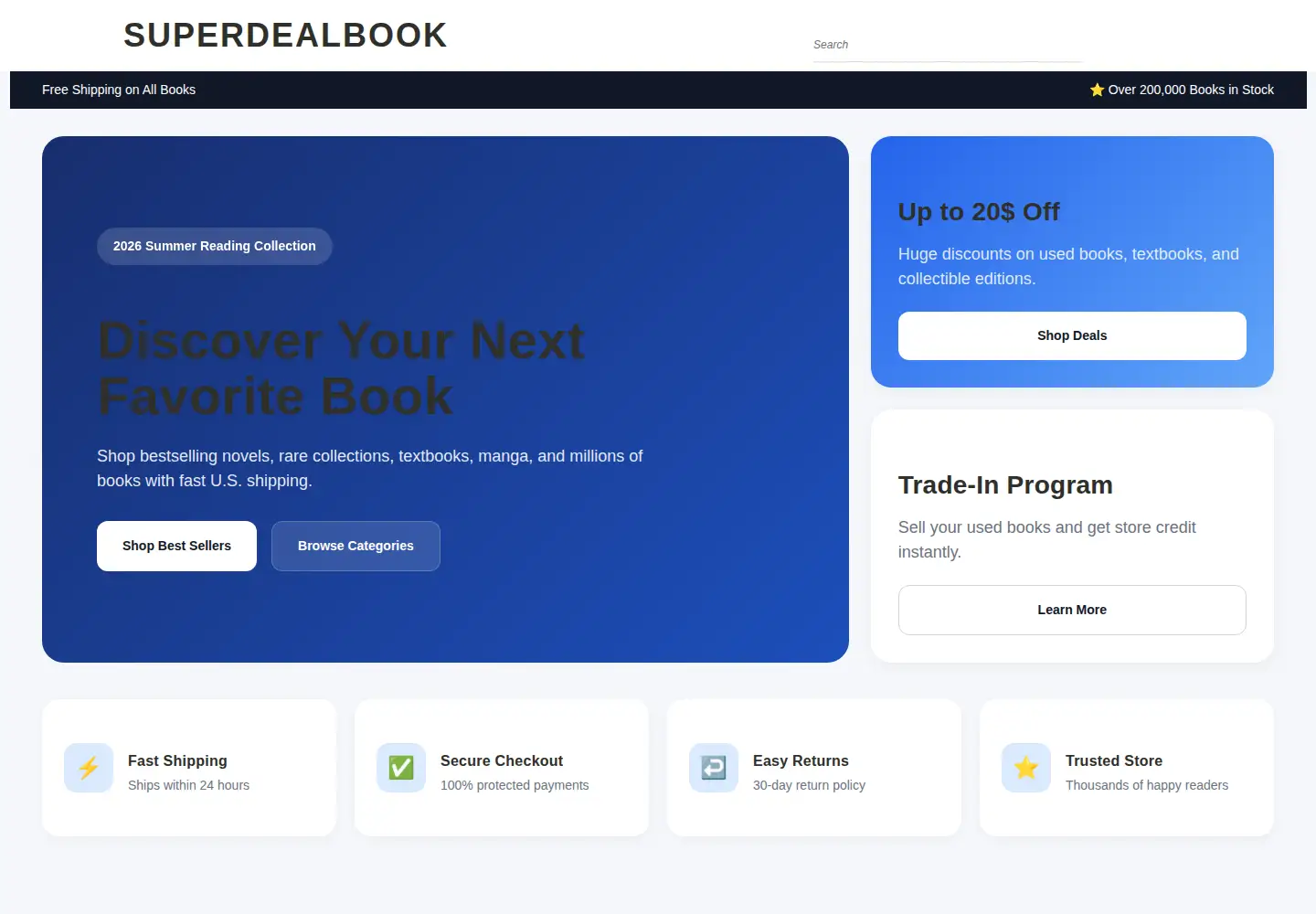 Screenshot of superdealbook.com