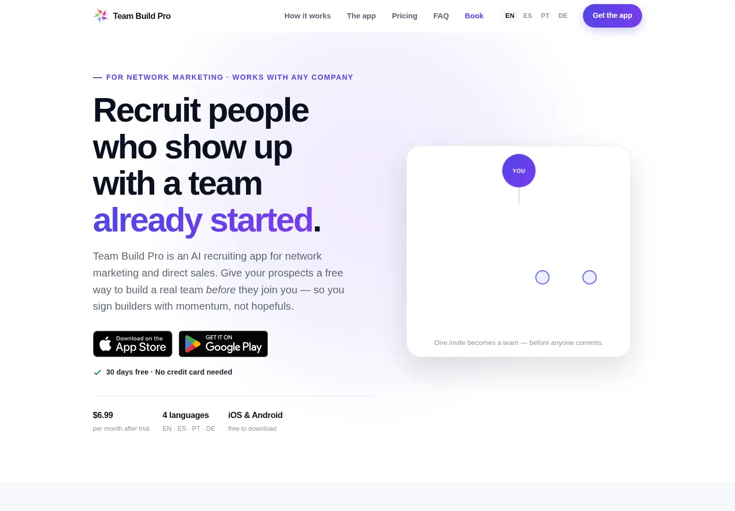 Captured homepage of teambuildpro.com in the current scan