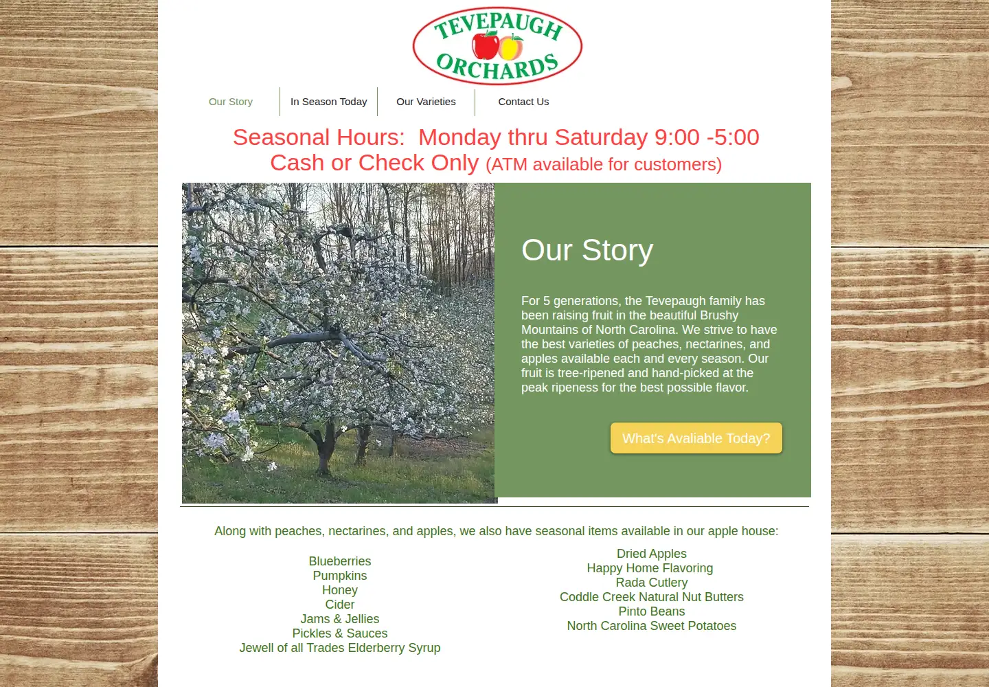 Screenshot of tevepaughorchards.com