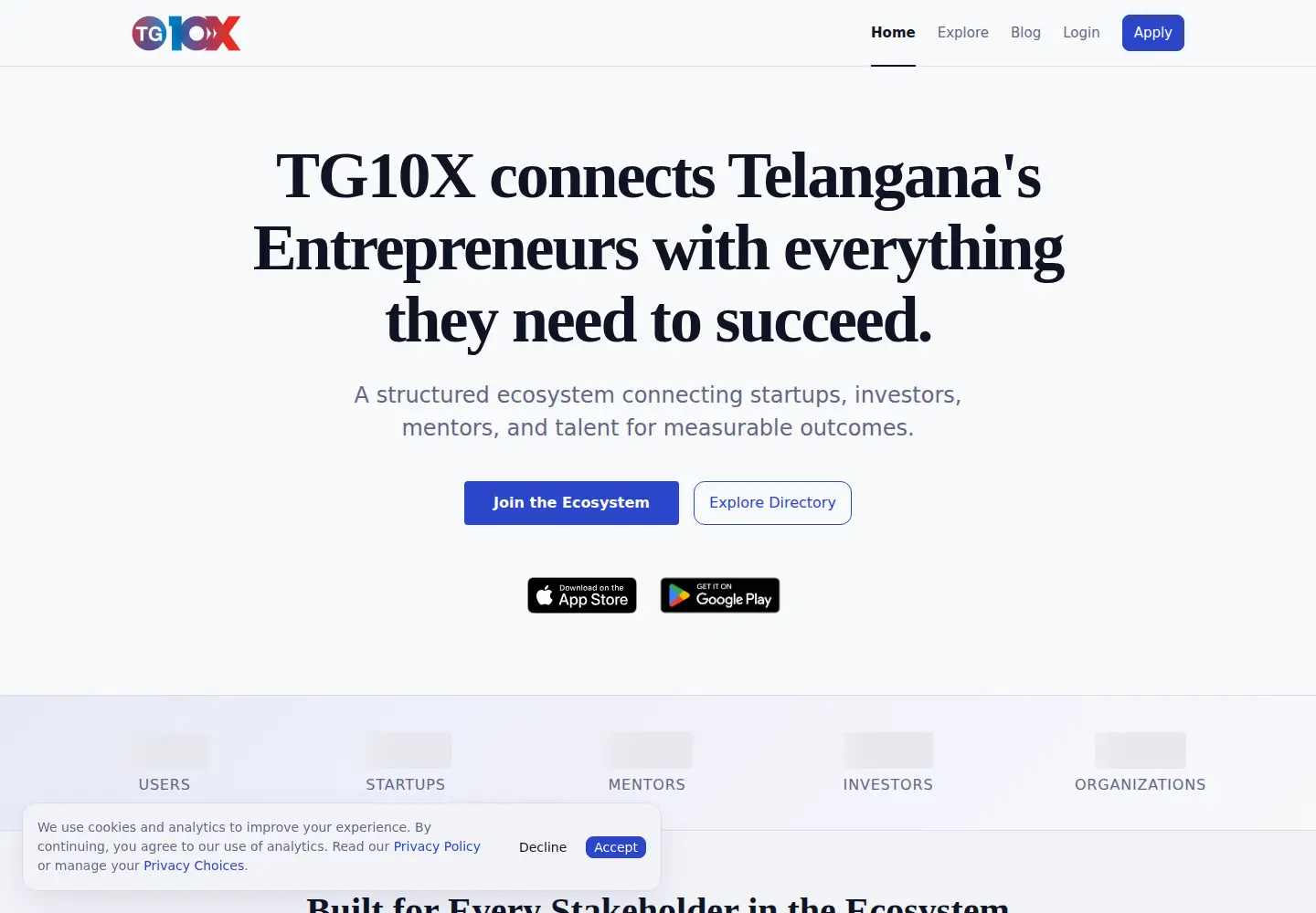 Screenshot of tg10x.com